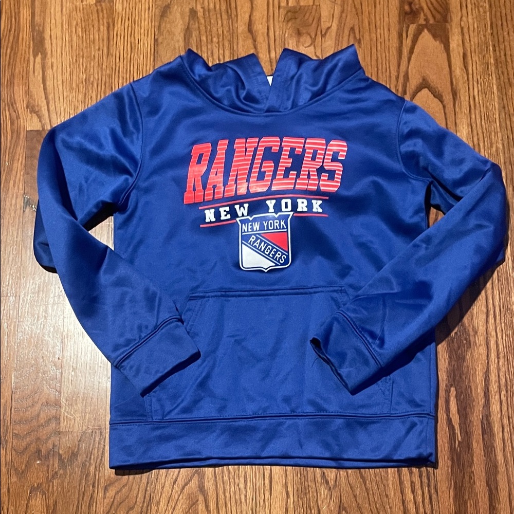 NHL New York Rangers Royal Blue Hoodie with Red Logo